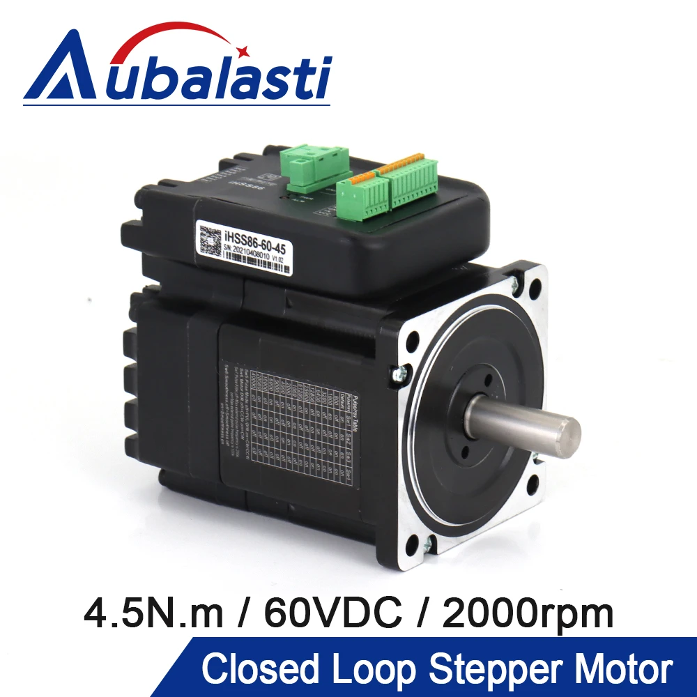 

Aubalasti 4.5N.m Nema34 Integrated Closed Loop Stepper Motor 6A 24-80VDC 2000rpm Hybrid Servo Motor and Driver iHSS86-60-45