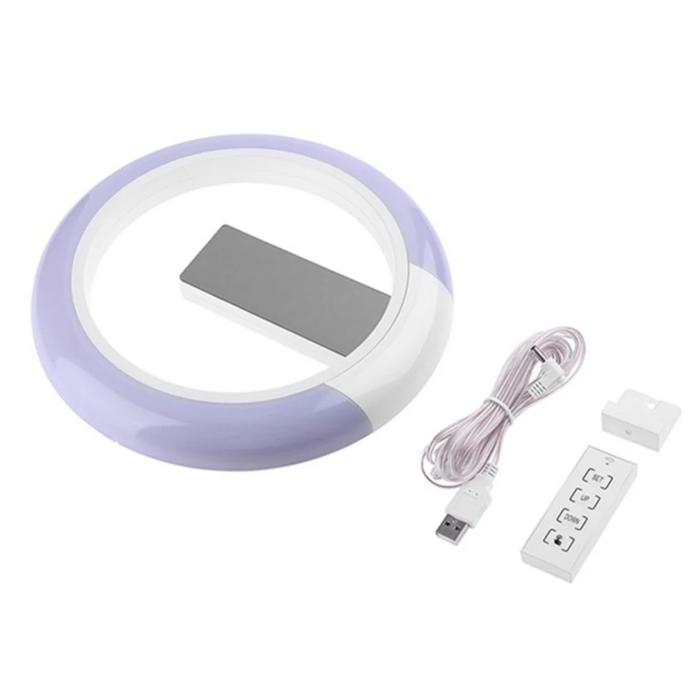 New Wall Lamp Colock Thermometer Remote Control Colorful LED Mirror Hollow Wall Clock Ring Light Thermometer Digital Alarm Clock
New Wall Lamp Colock Thermometer Remote Control Colorful LED Mirror Hollow Wall Clock Ring Light Thermometer Digital Alarm Clock