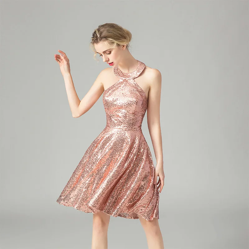 Fashion Sequins Evening Vestidos 2021 New Sexy Ladies Short Style Backless Halter A Line Sleeveless Prom Dresses Homecoming Robe
Fashion Sequins Evening Vestidos 2021 New Sexy Ladies Short Style Backless Halter A Line Sleeveless Prom Dresses Homecoming Robe
