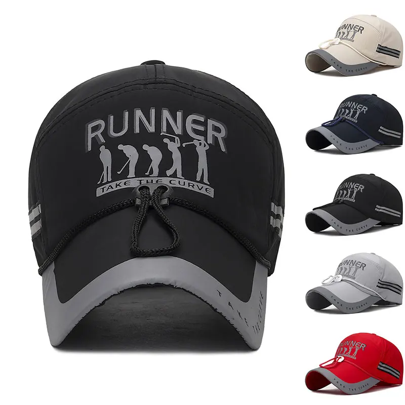Outdoor Sports Men Hat Baseball Cap Reflective Striped Print Long Brim Cap Windproof Sun Hats with Rope Snapback Hat Bone Gorras
Outdoor Sports Men Hat Baseball Cap Reflective Striped Print Long Brim Cap Windproof Sun Hats with Rope Snapback Hat Bone Gorras