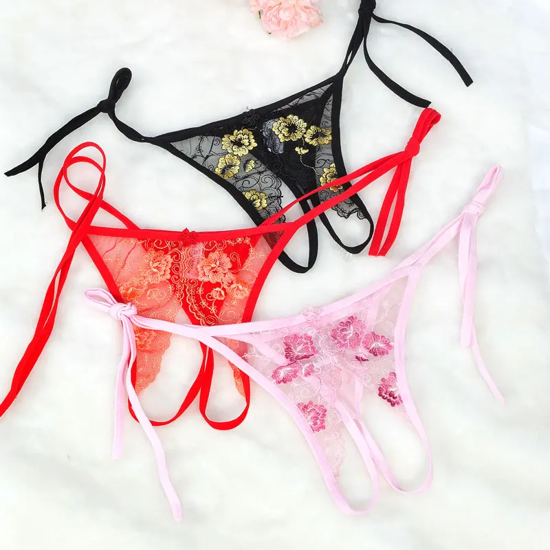 Hight Quality Women's Lace Flower Embroidery Crotchless Sexy Underwear Transparent Panties Tanga Women Thongs and G String
Hight Quality Women's Lace Flower Embroidery Crotchless Sexy Underwear Transparent Panties Tanga Women Thongs and G String