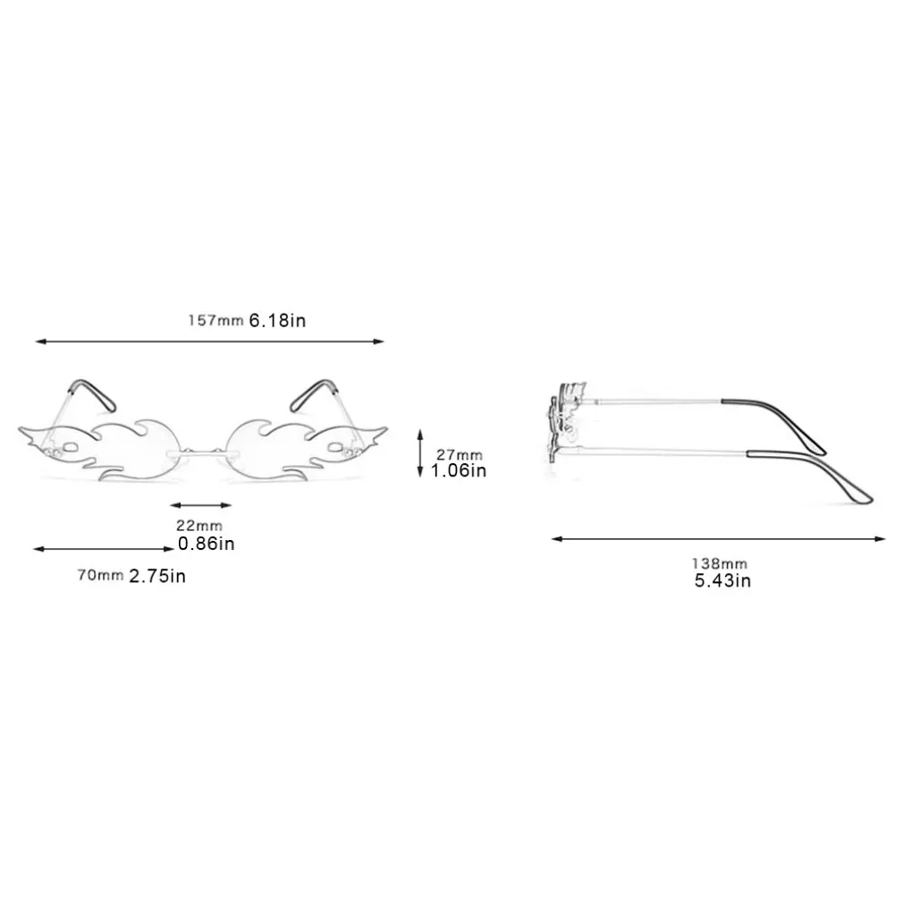 2020 Fashion Fire Flame Sunglasses Women Men Rimless Wave Sun Glasses UV 400 Eyewear Luxury Trending Narrow Sunglasses
2020 Fashion Fire Flame Sunglasses Women Men Rimless Wave Sun Glasses UV 400 Eyewear Luxury Trending Narrow Sunglasses
