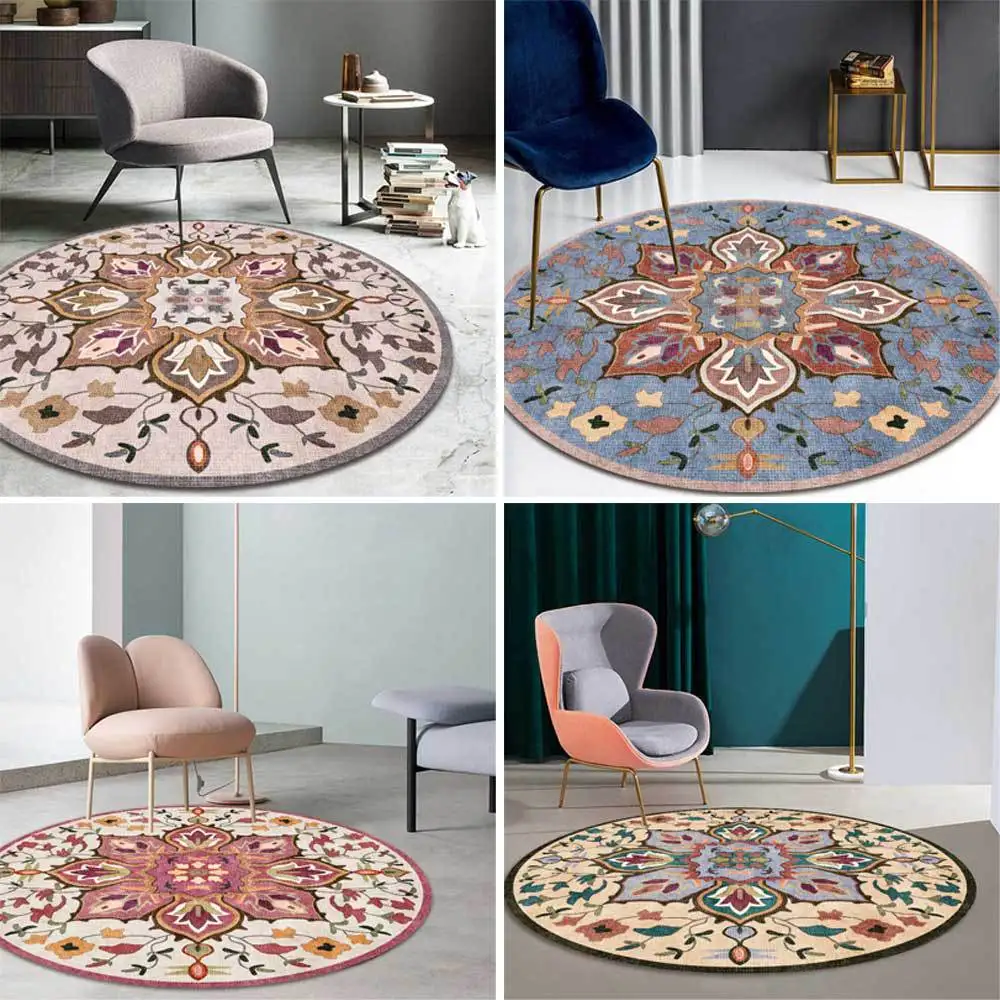 Retro Moroccan Ethnic Style Door Mat Living Room Bedroom Hanging Basket Chair Round Floor Mat Non-slip Carpet Customization
Retro Moroccan Ethnic Style Door Mat Living Room Bedroom Hanging Basket Chair Round Floor Mat Non-slip Carpet Customization