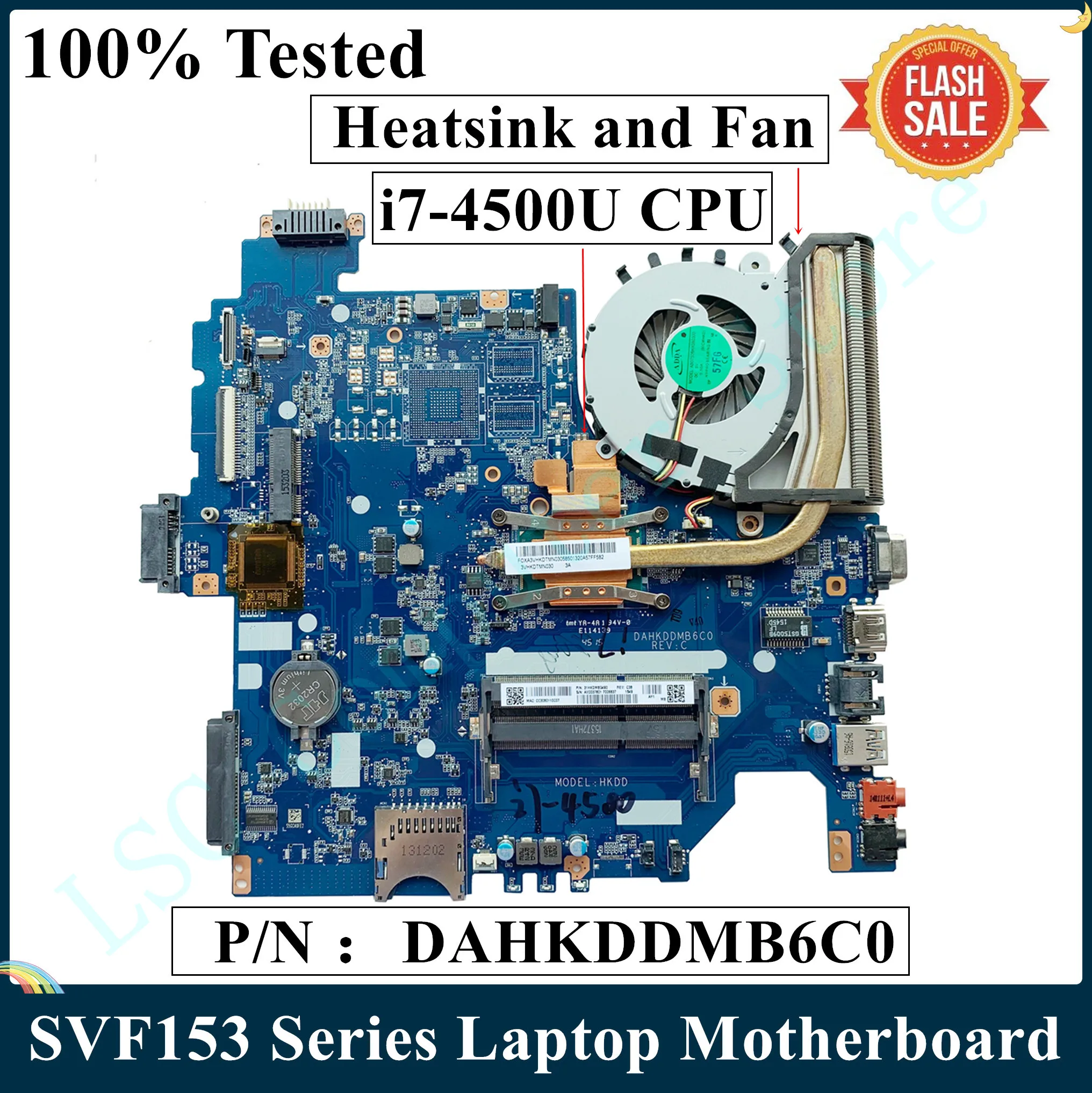 Материнская плата LSC для ноутбука SONY SVF153 SVF153A1YW материнская DAHKDDMB6C0 со стандартным