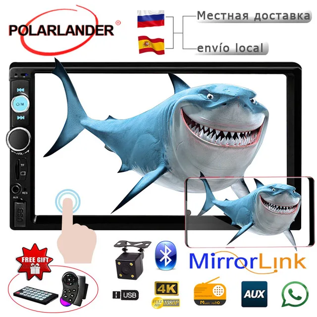 PolarLander Автомагнитола автомобильное радио 2 DIN Bluetooth Зеркало Ссылка для Android LCD 7
