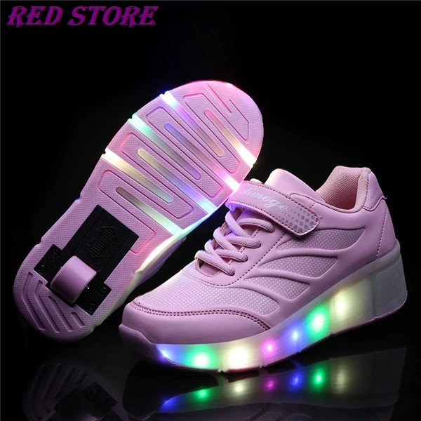 Cheap Kids Glowing Sneakers with wheels Led Light up Roller Skates Sport Luminous Lighted Shoes for Kids Boys Pink Black Pink
Cheap Kids Glowing Sneakers with wheels Led Light up Roller Skates Sport Luminous Lighted Shoes for Kids Boys Pink Black Pink