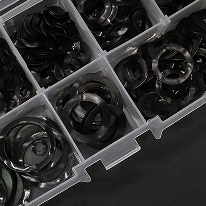 Black Steel Ring Spring Washer Three Wave Washers 65MN Wave Gasket Assortment Kits-M3 M4 M5 M6 M8 M10 M12 M16(550 Pcs)
Black Steel Ring Spring Washer Three Wave Washers 65MN Wave Gasket Assortment Kits-M3 M4 M5 M6 M8 M10 M12 M16(550 Pcs)