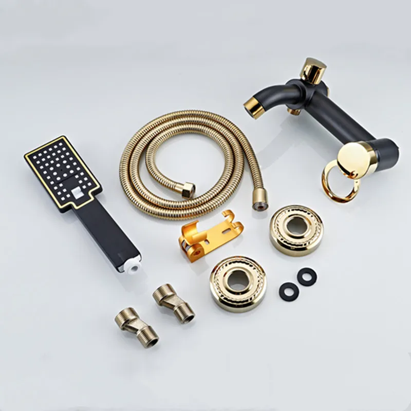 Shower Faucets Black Brass Bathroom Bathtub Shower Faucet Set Hand Conversion Spray Head Wall Mounted Bathroom Shower Mixer Taps
Shower Faucets Black Brass Bathroom Bathtub Shower Faucet Set Hand Conversion Spray Head Wall Mounted Bathroom Shower Mixer Taps