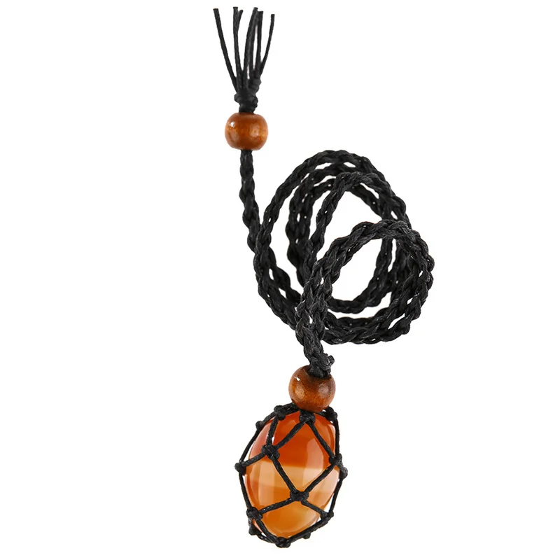 Quartz Crystal Stone Necklace with Knit Cord Indians Amulets Pendant Jewelry Gift for Women Men SWD889 
Quartz Crystal Stone Necklace with Knit Cord Indians Amulets Pendant Jewelry Gift for Women Men SWD889