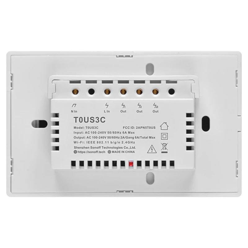 Интеллектуальный выключатель света SONOFF T0US TX Wi-Fi Смарт настенный таймер