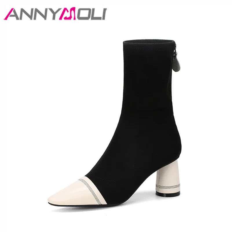 Ботильоны женские из натуральной кожи на высоком каблуке, на молнии, с острым носком 
Ботильоны женские из натуральной кожи на высоком каблуке, на молнии, с острым носком