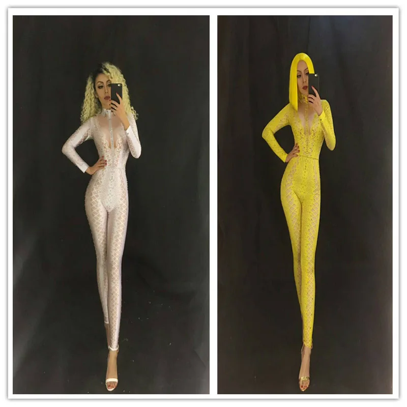 New womens spray Sexy lace print crystal evening party outfit sexy white black yellow grid jumpsuit for women
New womens spray Sexy lace print crystal evening party outfit sexy white black yellow grid jumpsuit for women
