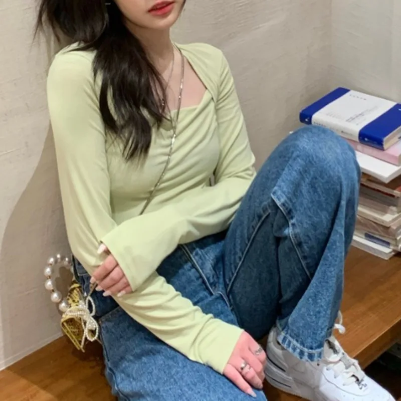 Pure Desire Style Short T-shirt Women's Niche Chic Slim Fit Top Long Sleeve Bottomed Shirt Trend
Pure Desire Style Short T-shirt Women's Niche Chic Slim Fit Top Long Sleeve Bottomed Shirt Trend