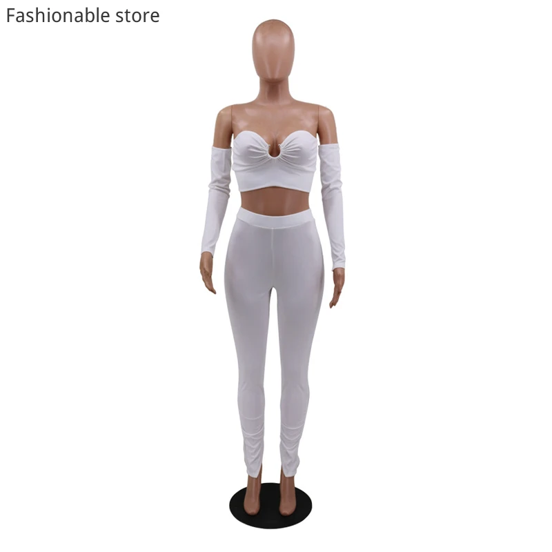 Women Sexy 2pcs Suit Solid Color Backless Hollow Out Bandeau Top and High Waist Pencil Pants Set
Women Sexy 2pcs Suit Solid Color Backless Hollow Out Bandeau Top and High Waist Pencil Pants Set