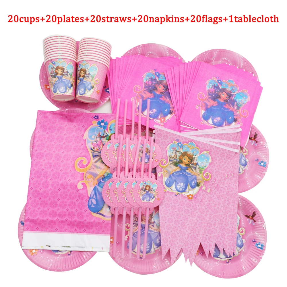 Hot Sale Disney Sofia Princess Girls Birthday Party Decoration Plates Cup Tablecloth Disposable Tableware Baby Shower Supplies
Hot Sale Disney Sofia Princess Girls Birthday Party Decoration Plates Cup Tablecloth Disposable Tableware Baby Shower Supplies