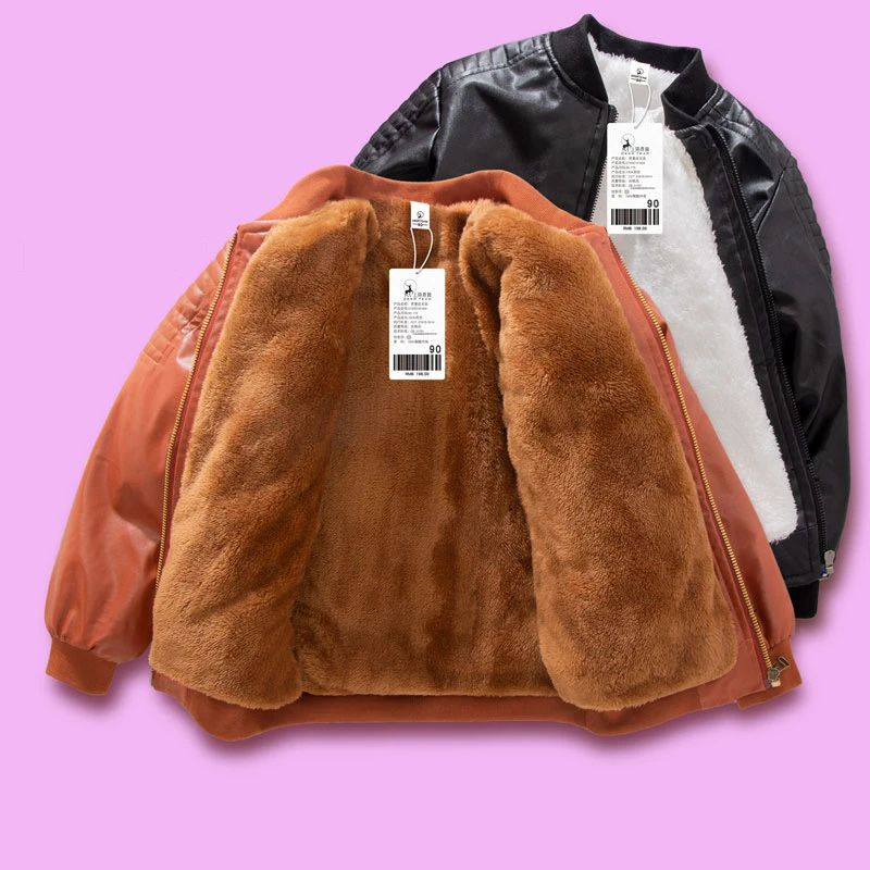 Kids Jacket Boys Coats Pu Leather Jacket For Autumn Spring Children's Plus Velvet Warming Cotton Outerwear Baby Boys Clothing 
Kids Jacket Boys Coats Pu Leather Jacket For Autumn Spring Children's Plus Velvet Warming Cotton Outerwear Baby Boys Clothing