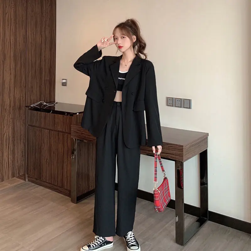 Office Lady Blazer Sets Loose Two Piece Set Women High Waist Wide Leg Trousers Pants Suits Casual Suit Coat 2 Piece Sets J23
Office Lady Blazer Sets Loose Two Piece Set Women High Waist Wide Leg Trousers Pants Suits Casual Suit Coat 2 Piece Sets J23