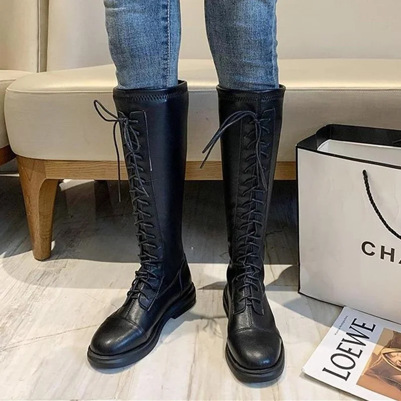 Women Long Boots Winter Fashion Knight Ankle Boots Flat Heel Shoes Soft PU Leather Motorcycle Boot Black Ladies Footwear 35-40
Women Long Boots Winter Fashion Knight Ankle Boots Flat Heel Shoes Soft PU Leather Motorcycle Boot Black Ladies Footwear 35-40
