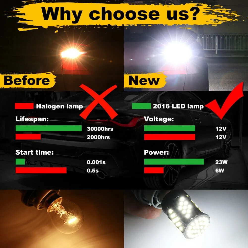 2x 23W 1156 BA15S LED 70SMD 2016 Chip Bulb White Car Turn Signal Reverse Lights Warning Runing Aluminum Alloy Light
2x 23W 1156 BA15S LED 70SMD 2016 Chip Bulb White Car Turn Signal Reverse Lights Warning Runing Aluminum Alloy Light