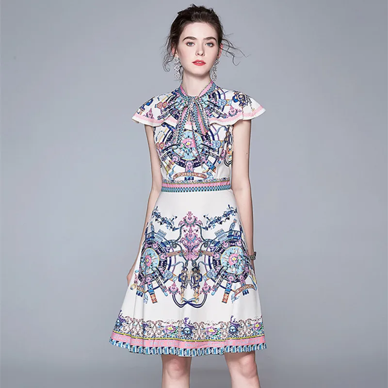 Fashion Designer Sweet Bow Tie Collar Elegant Cape Dress Women 2020 Summer Vintage Pink Printed A Line High Waist Mini Dresses
Fashion Designer Sweet Bow Tie Collar Elegant Cape Dress Women 2020 Summer Vintage Pink Printed A Line High Waist Mini Dresses