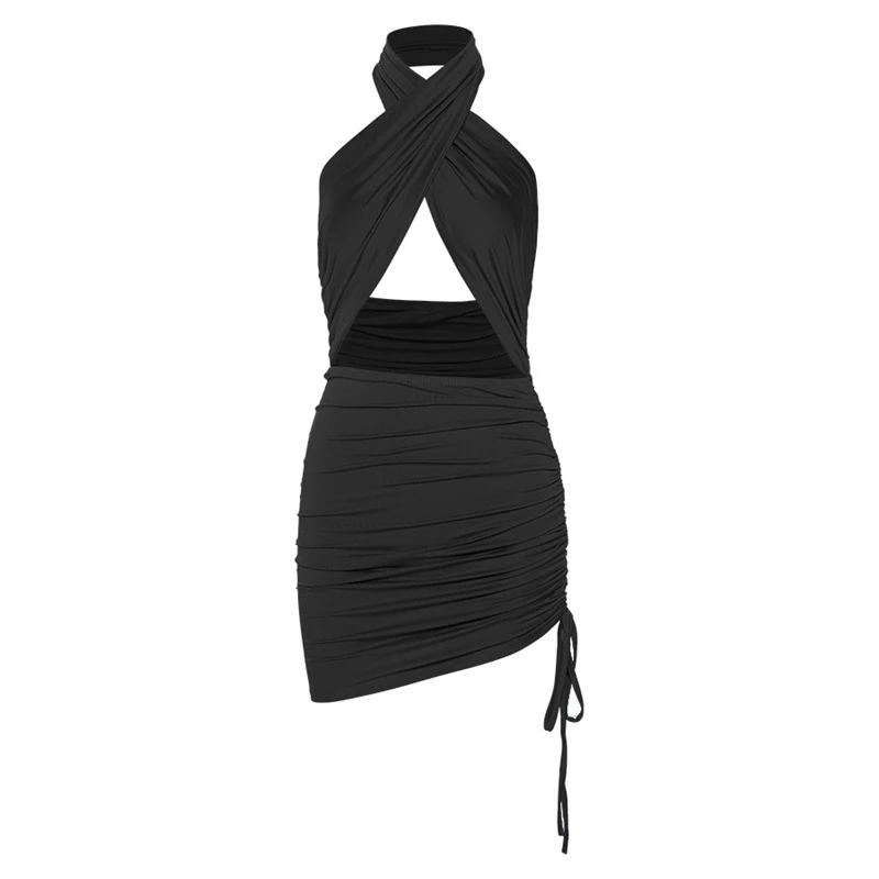 Pure Color Simple 2021 Summer New Female Dress Women's Halter Halter Skirt Fashion Hollow Sexy Slim Bag hip Dress Female
Pure Color Simple 2021 Summer New Female Dress Women's Halter Halter Skirt Fashion Hollow Sexy Slim Bag hip Dress Female