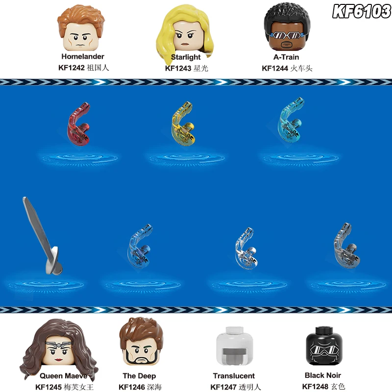 Building Blocks The Boys Homelander Starlight A-Train Queen Maeve Deep Black Noir Action Figures For Children Toys KF6103
Building Blocks The Boys Homelander Starlight A-Train Queen Maeve Deep Black Noir Action Figures For Children Toys KF6103