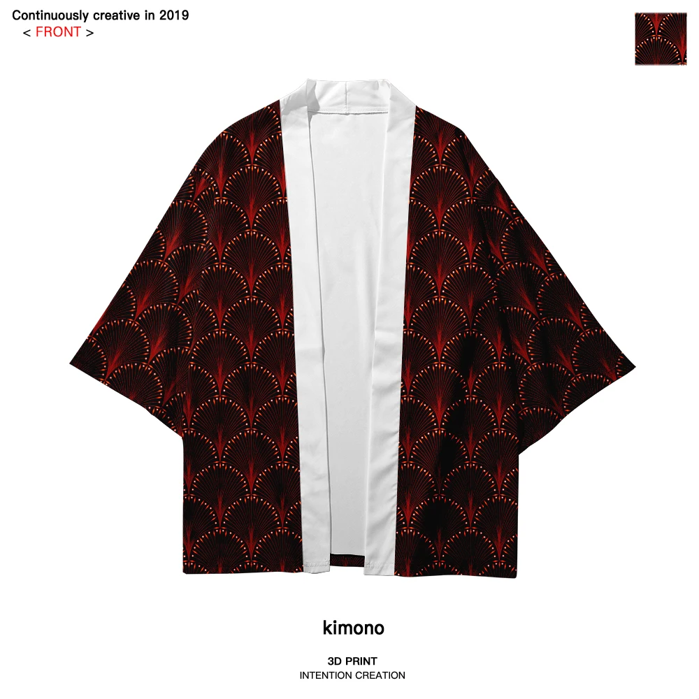WAMNI японская футболка Haori Yukata кимоно летняя 3D рубашка куртка с изображением