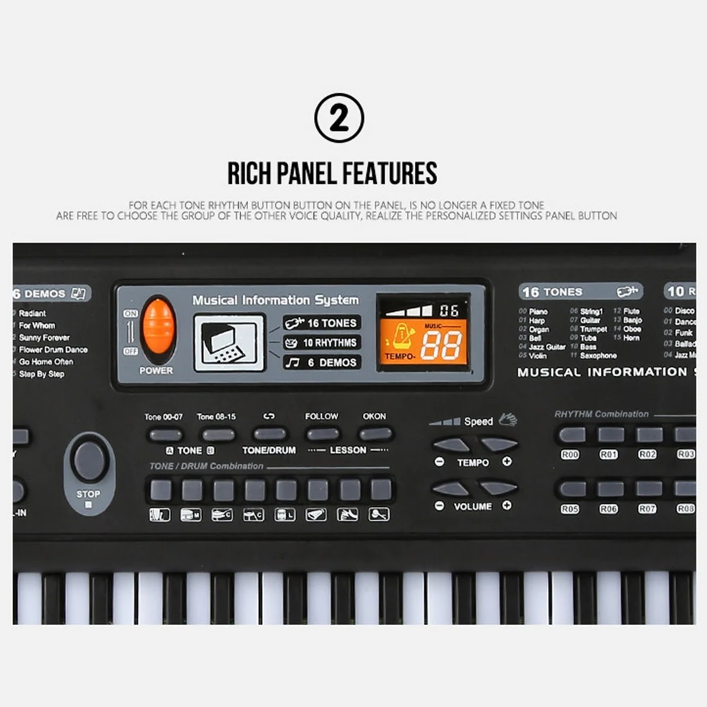 61 Keys Digital Electric Piano Keyboard Multifunctional Music Keyboard Children Early Educational Instrument Party Supplies
61 Keys Digital Electric Piano Keyboard Multifunctional Music Keyboard Children Early Educational Instrument Party Supplies