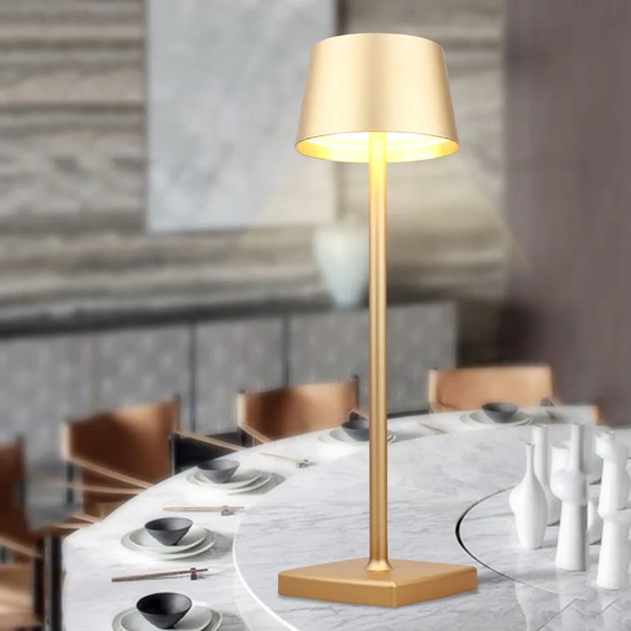 

Modern Luxury LED Table Light Rechargeable Bedroom Bedside Reading Lamp Stepless Dimming Restaurant Bar Cafe Office Desk Lamp
