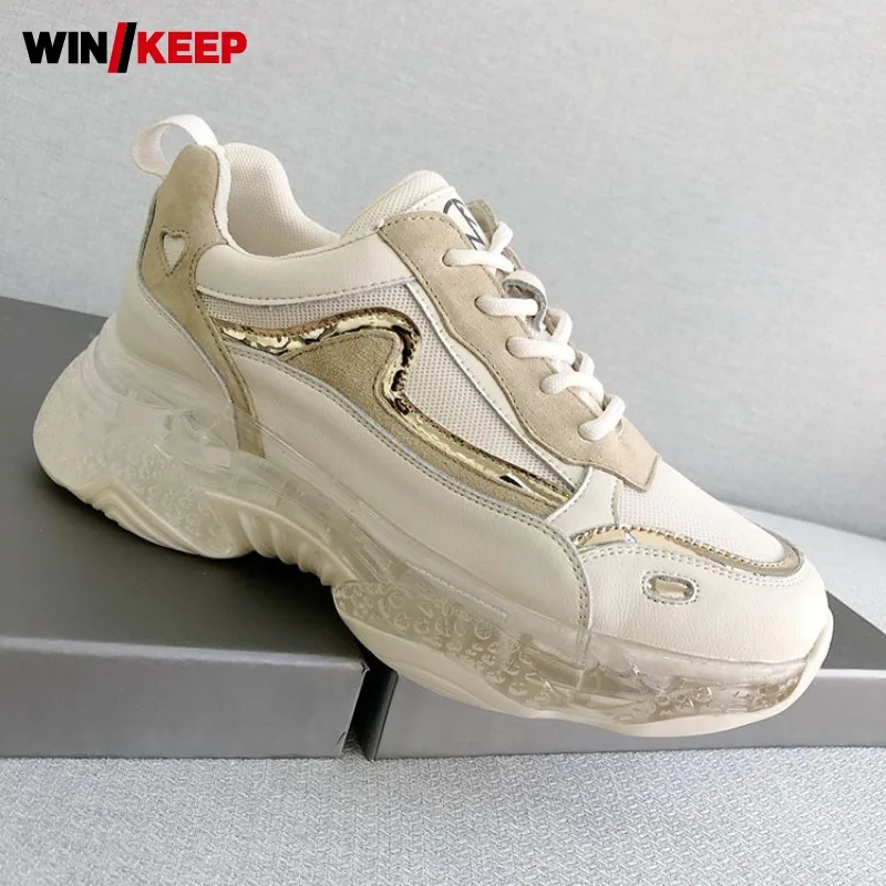 Women Green Khaki Jogging Sneakers Genuine Leather Mesh Mixed Color Lace-Up Platform Round Toe Spring Autumn Sport Shoes Fitness
Women Green Khaki Jogging Sneakers Genuine Leather Mesh Mixed Color Lace-Up Platform Round Toe Spring Autumn Sport Shoes Fitness
