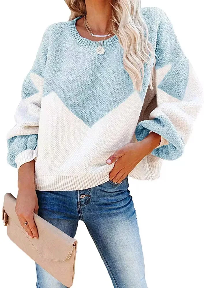 2021 autumn and winter new sweater loose color matching large size temperament commuter round neck sweater female street hipster
2021 autumn and winter new sweater loose color matching large size temperament commuter round neck sweater female street hipster