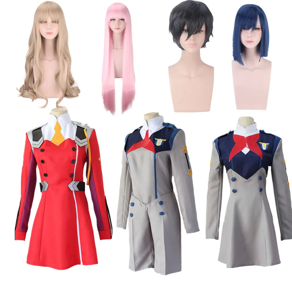 Косплей Аниме дорогой в FRANXX Zero Two HIRO ICHIGO KOKORO женский костюм полный комплект парик