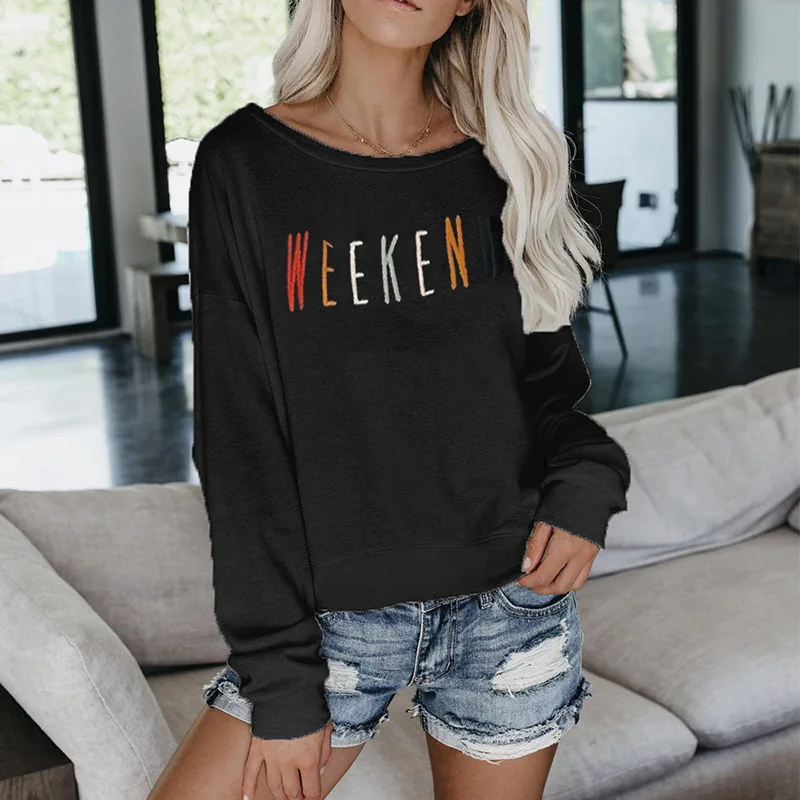 2019 Spring Fall Oversize Women T-shirt Streetwear Casual Shirt WEEKED Letter Basics Tops Autumn Long Sleeve Plus Size Loose Tee 
2019 Spring Fall Oversize Women T-shirt Streetwear Casual Shirt WEEKED Letter Basics Tops Autumn Long Sleeve Plus Size Loose Tee