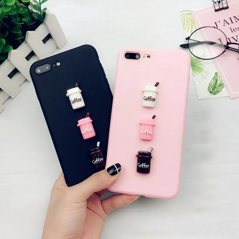 Новые чехлы для Huawei Y7 2017 3D милая кофейная чашка мягкий TPU карамельный цвет