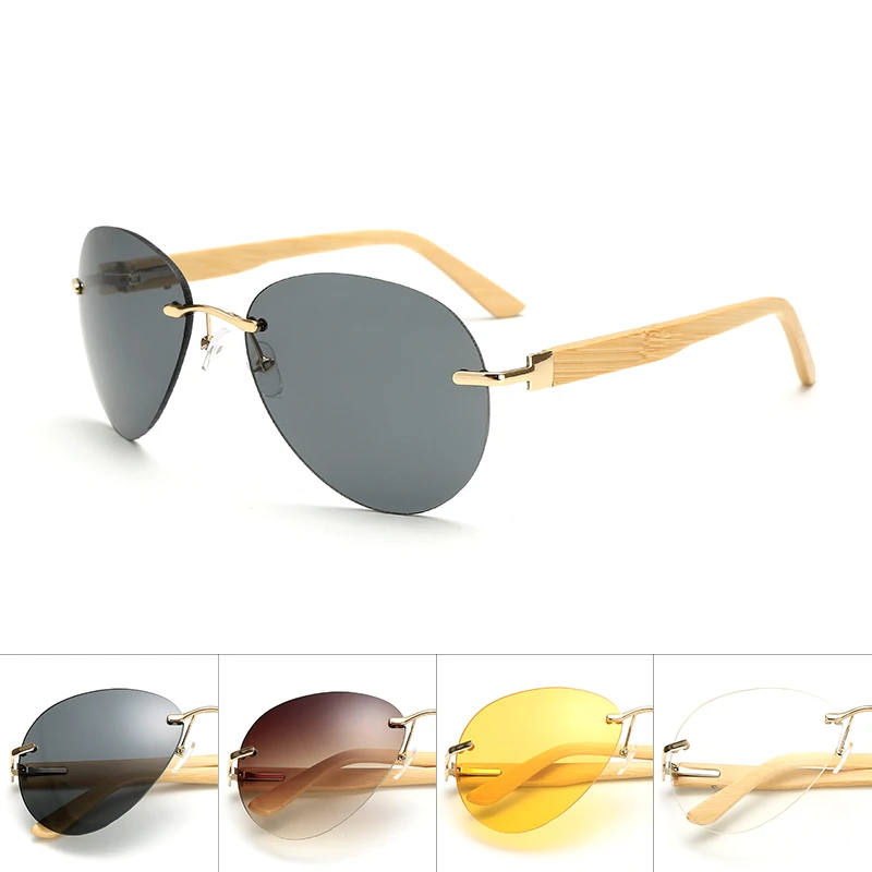 Wooden Bamboo Rimless Sunglasses for Men Classic Fashion Vintage Driving Decorative Women Shade Glasses Brand Designer Eyewear
Wooden Bamboo Rimless Sunglasses for Men Classic Fashion Vintage Driving Decorative Women Shade Glasses Brand Designer Eyewear