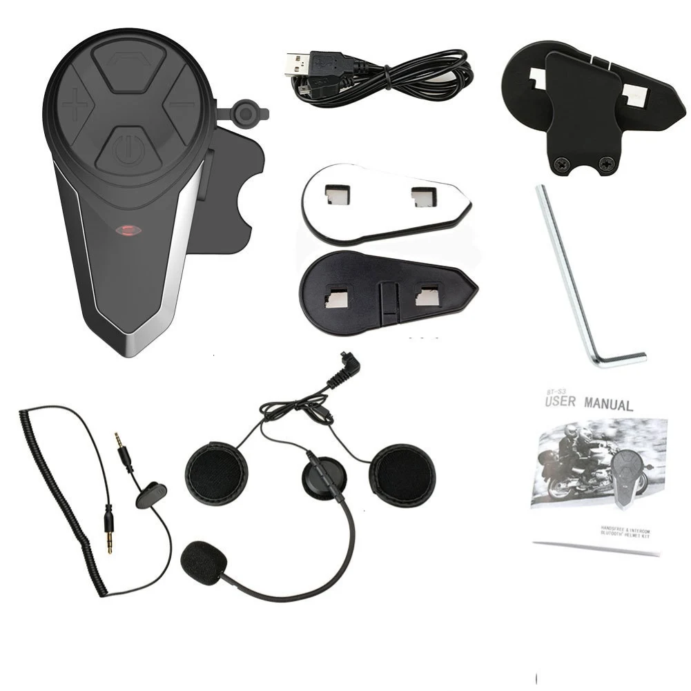 BT-S3 1000M Wireless Motocycle Bluetooth Helmet Headset Portable FM Music Mini Interphone hands-free calls Intercom Moto-Headset
BT-S3 1000M Wireless Motocycle Bluetooth Helmet Headset Portable FM Music Mini Interphone hands-free calls Intercom Moto-Headset