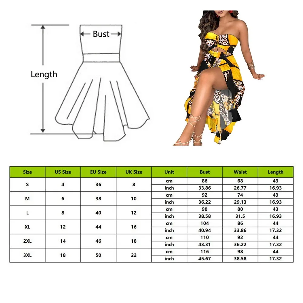 

2021 Spring Summer Women Fashion Elegant Bandeau Floral Butterfly Print Cutout High Slit Dress Beachwear