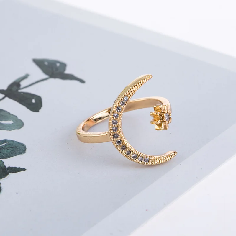Creative Diamond-Studded Moon Wedding Ring Fashion Adjustable Women's Ring Gift For Her Girl Accessories
Creative Diamond-Studded Moon Wedding Ring Fashion Adjustable Women's Ring Gift For Her Girl Accessories
