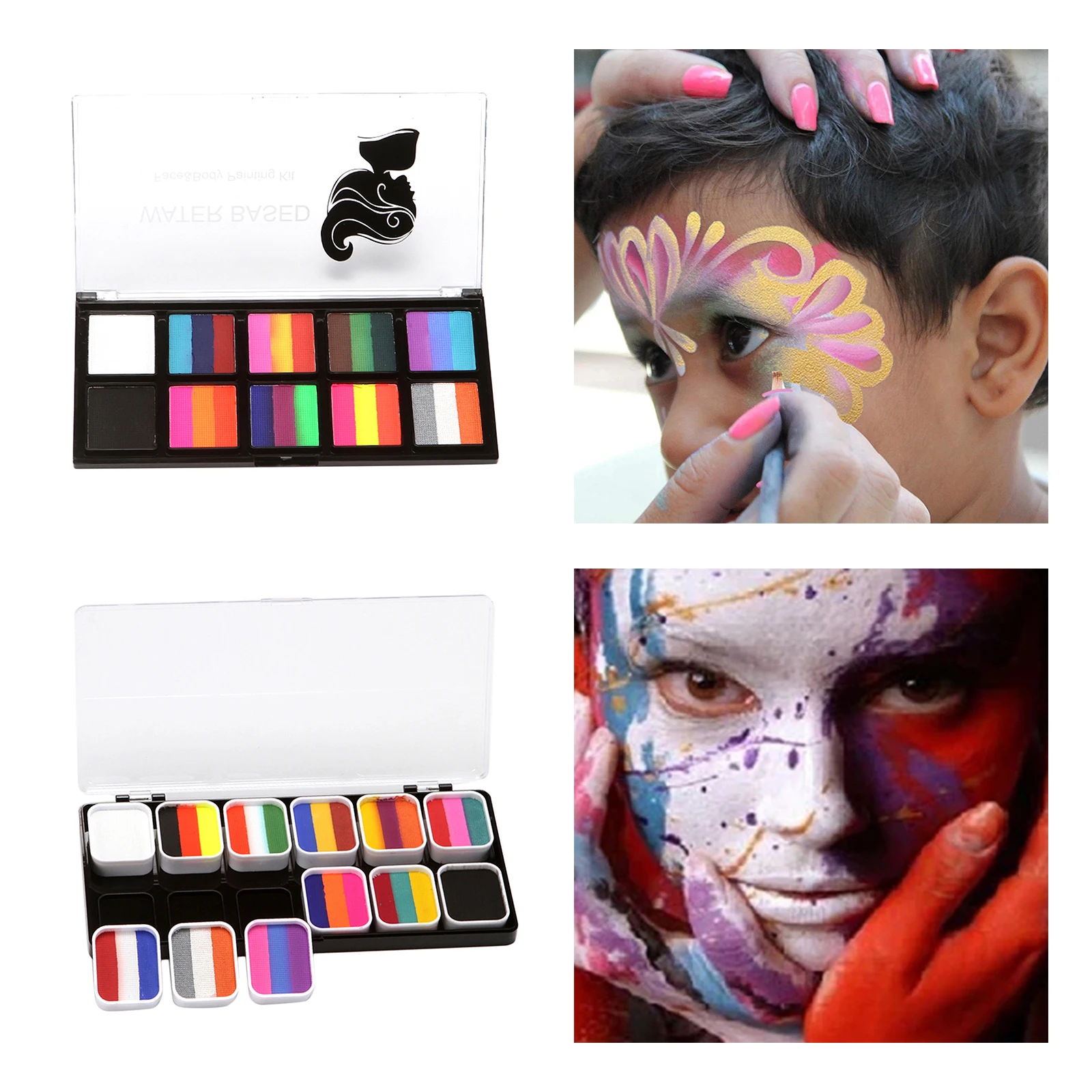 Face and Body Paint Theatre Palette Painting Kit Paints Body Art Washable
Face and Body Paint Theatre Palette Painting Kit Paints Body Art Washable