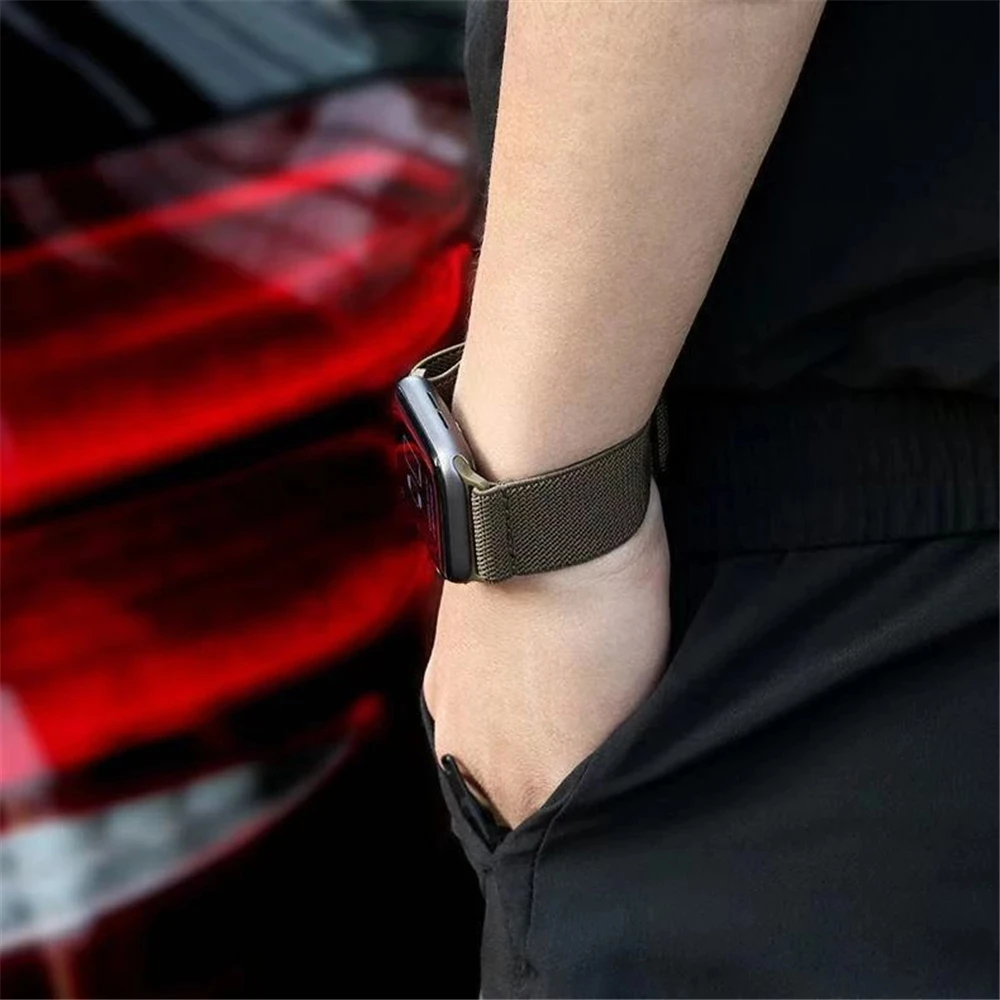 Ремешок нейлоновый для Apple Watch Band 44 мм 40 45 41 42 38 | Наручные часы