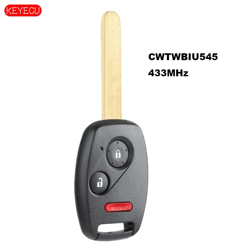 KEYECU 3 Button Remote Car Key Fob 433MHz ID46 for Honda Pilot 2005-2008 FCC: CWTWBIU545
KEYECU 3 Button Remote Car Key Fob 433MHz ID46 for Honda Pilot 2005-2008 FCC: CWTWBIU545