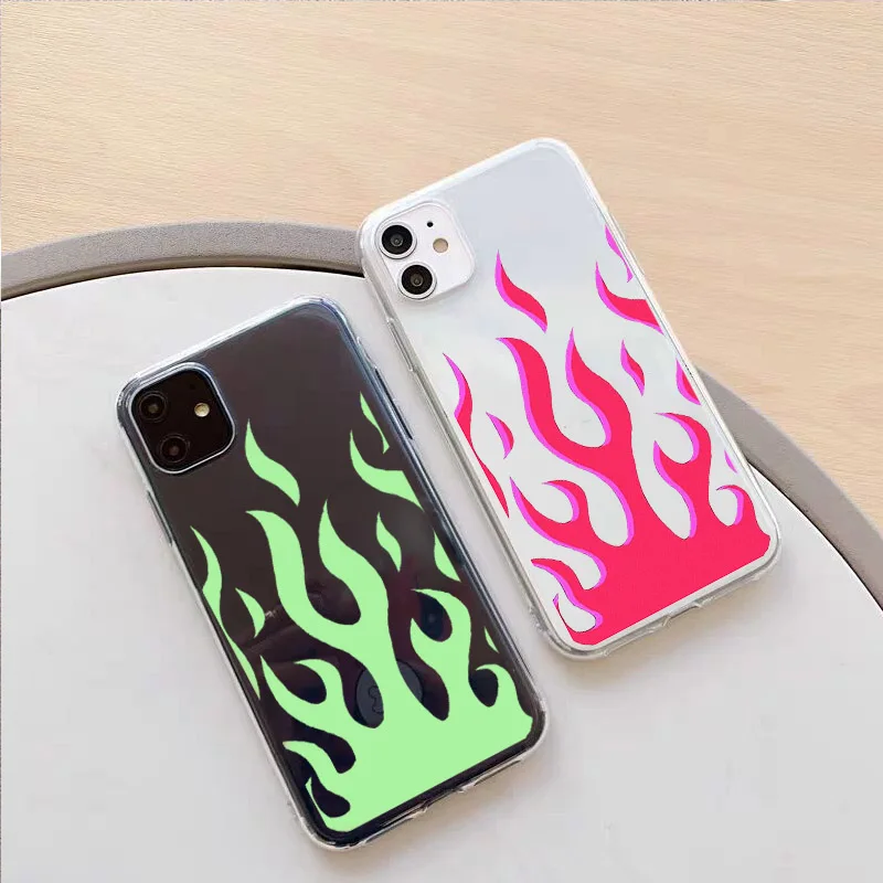 GYKZ модный прозрачный чехол для телефона с красным пламенем iPhone 11 Pro 12 XR X XS MAX SE20 7 8 6