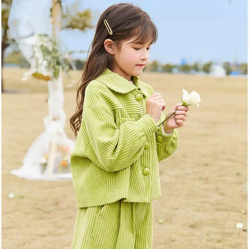 Girls Vintage Corduroy Suit 2020 Spring New Style Children's Loose Leisure Two Piece Set Girls Outfits Princess Clothing Sets 
Girls Vintage Corduroy Suit 2020 Spring New Style Children's Loose Leisure Two Piece Set Girls Outfits Princess Clothing Sets
