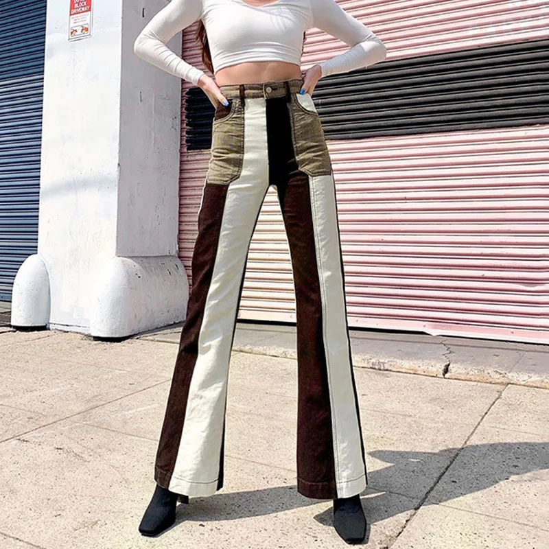 2021 New Women Autumn Winter Straight Color Block Pocket Harajuku High Waist Female Denim Flare Long Pants Fashion Streetwear
2021 New Women Autumn Winter Straight Color Block Pocket Harajuku High Waist Female Denim Flare Long Pants Fashion Streetwear