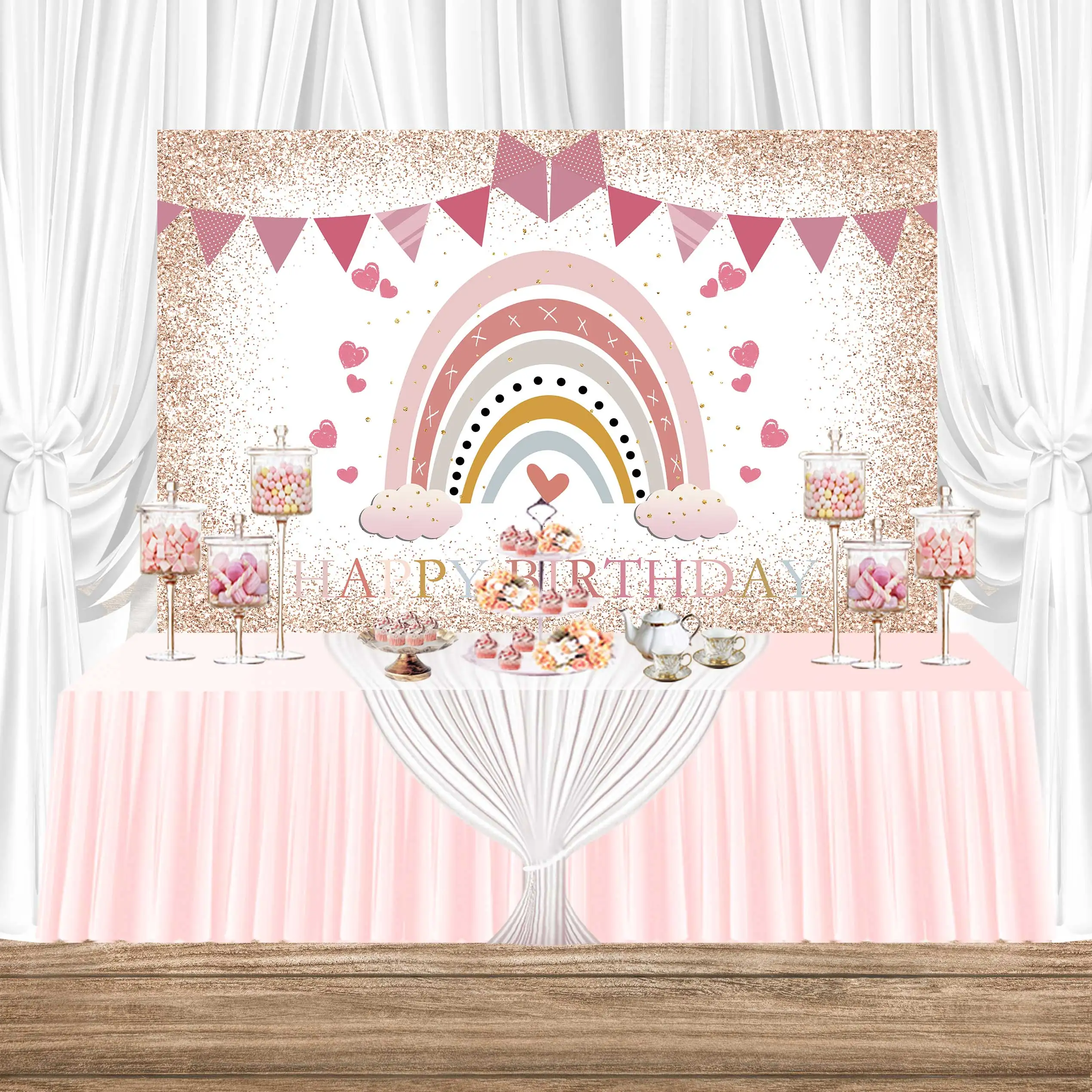 Rainbow Love Heart Star Baby Shower Birthday Photo Photography Girl Backdrop Bling Bling Party Backgrounds Pink Child Customized
Rainbow Love Heart Star Baby Shower Birthday Photo Photography Girl Backdrop Bling Bling Party Backgrounds Pink Child Customized