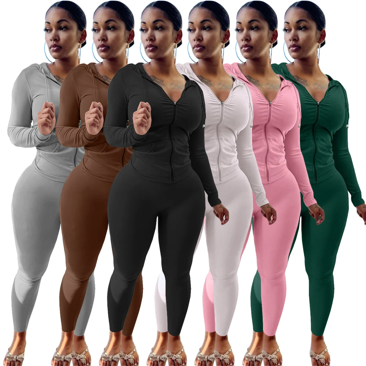 Zoctuo Two Pieces Sets Women Long Sleeve Hooded Zipper Sporty Jacket+stretchy Legging Matching Sets Casual Workout Female Suits
Zoctuo Two Pieces Sets Women Long Sleeve Hooded Zipper Sporty Jacket+stretchy Legging Matching Sets Casual Workout Female Suits