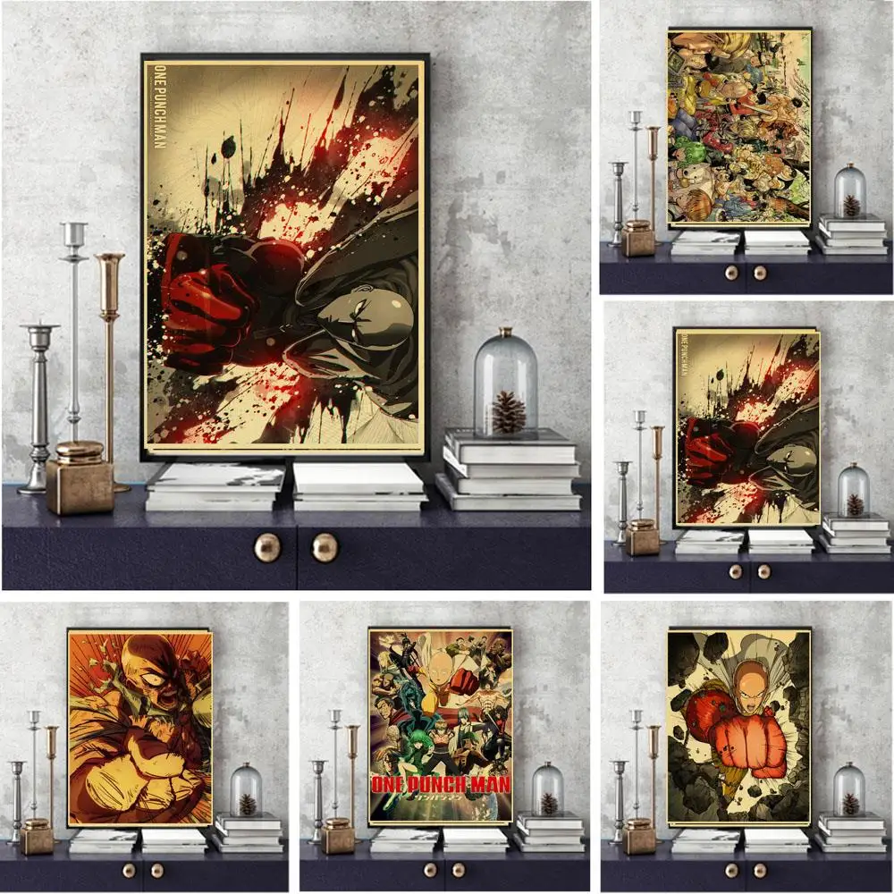 One Punch Man ретро постер винтажный на стену Декор для дома антикварные настенные Бар