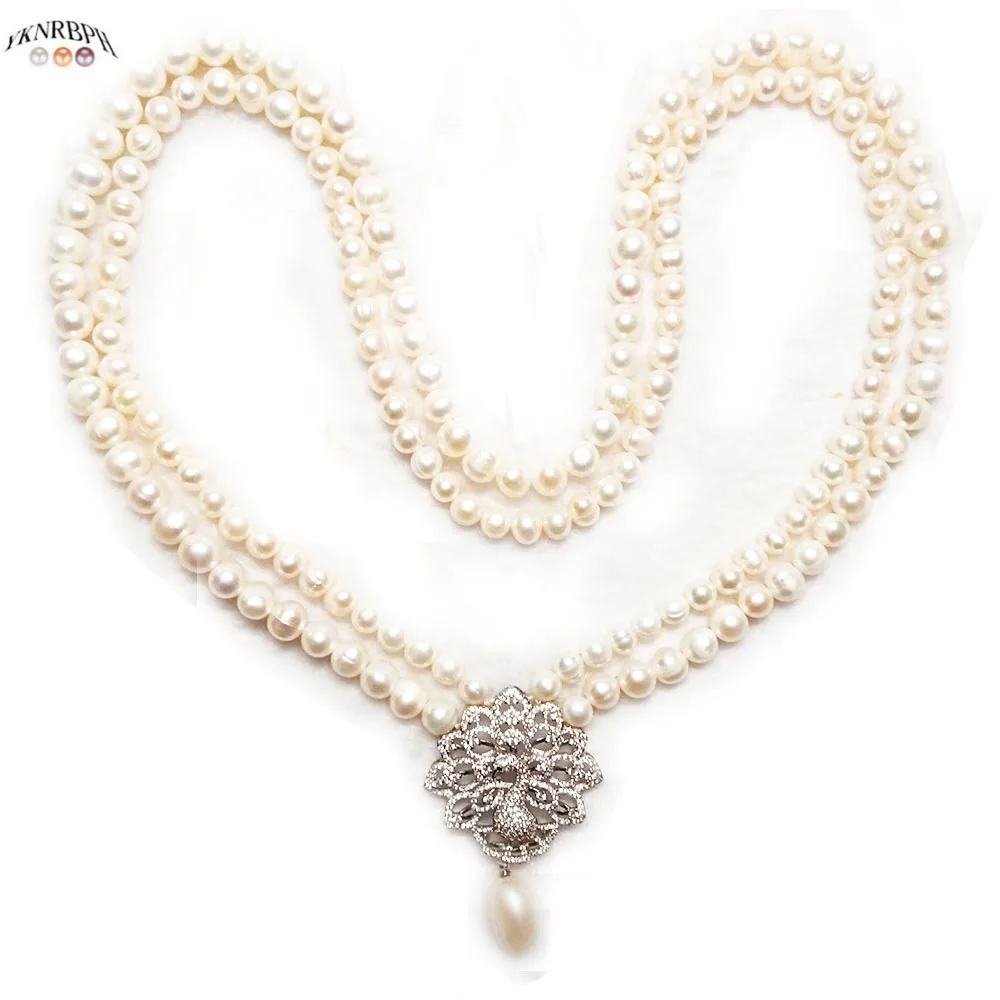 YKNRBPH женское ожерелье с двойным жемчугом зимнее высококачественное ювелирное