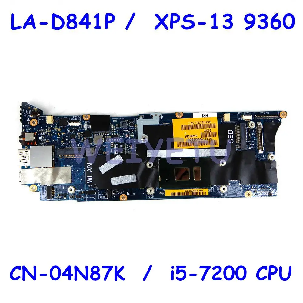 Материнская плата для ноутбука DELL XPS 13, 9360, CN-04N87K, 04N87K, 4N87K, LA-D841P с процессором i5-7200U, 8 Гб ОЗУ, 100% тестирование
Материнская плата для ноутбука DELL XPS 13, 9360, CN-04N87K, 04N87K, 4N87K, LA-D841P с процессором i5-7200U, 8 Гб ОЗУ, 100% тестирование