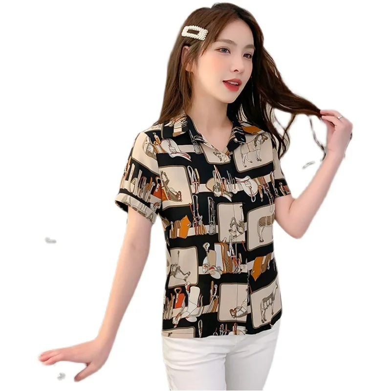 2021 summer new style foreign temperament short-sleeved chiffon shirt fashion Korean style slim top women
2021 summer new style foreign temperament short-sleeved chiffon shirt fashion Korean style slim top women
